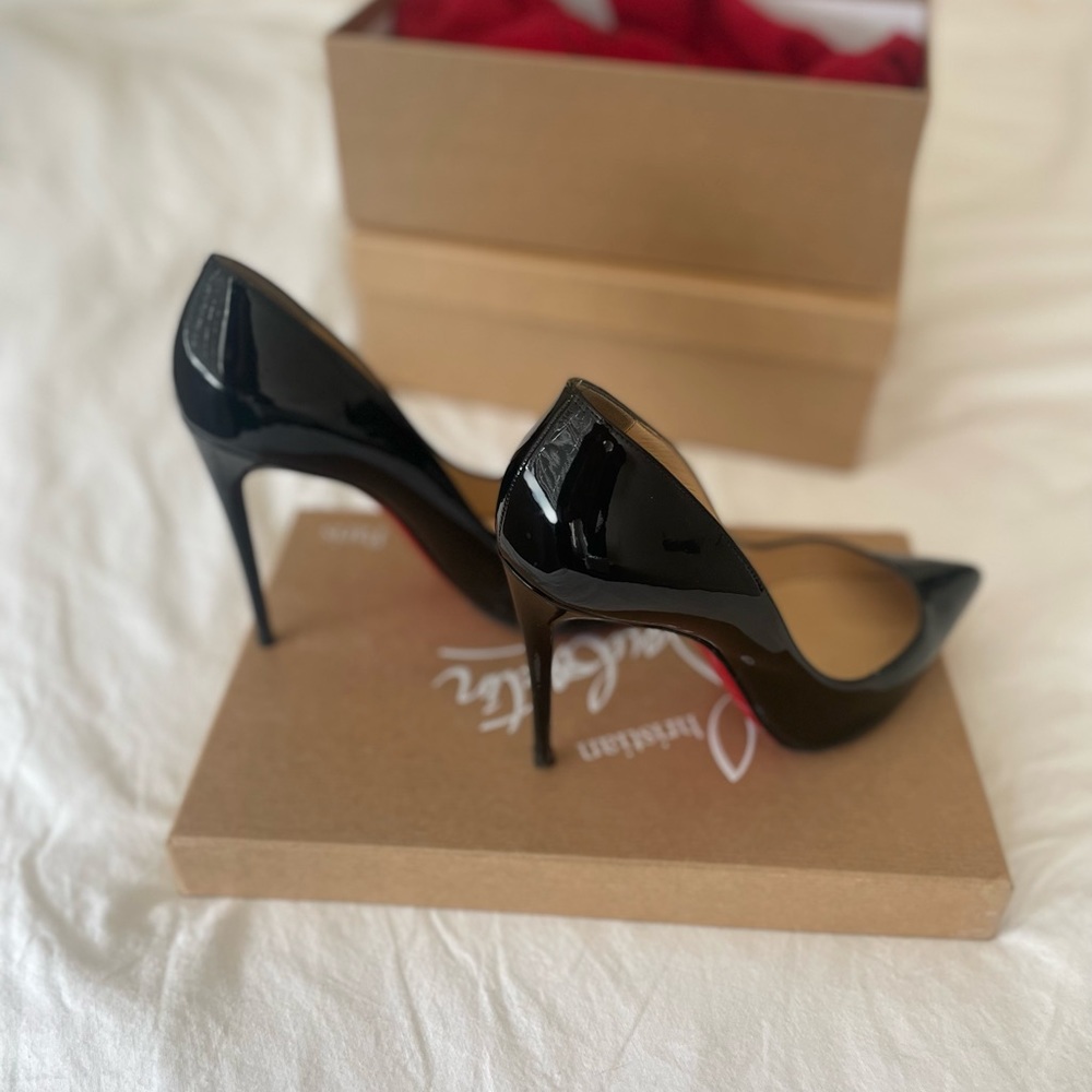 Black Christian Louboutin Pigalle Folllies 100 Patent